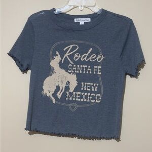 Rebellious One Blue Rodeo Santa Fe Crop Shirt
